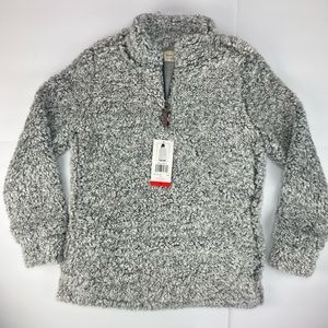 Weatherproof Women's Gray Frosty Tipped Sherpa Fleece 1/4 Zip Pullover Sz M NWT
